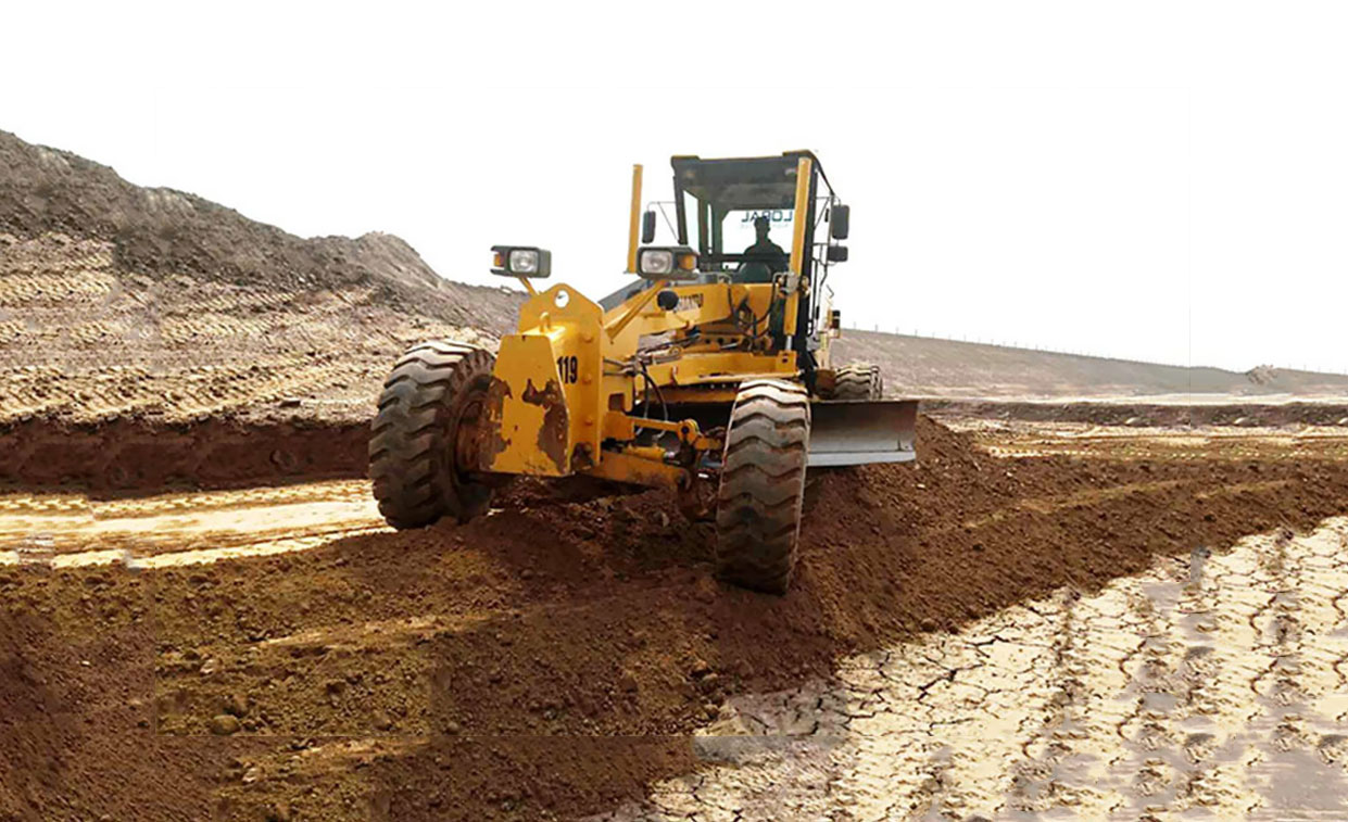 Niveleuse SG21-3 pour les travaux de terrassement d'un projet d'ingénierie hydraulique au Pakistan